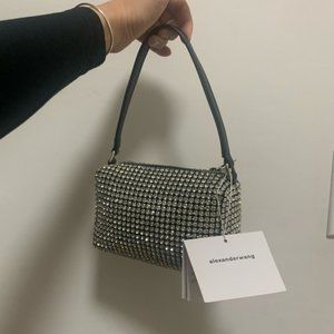 Heiress Medium Pouch in white Crystal Rhinestone